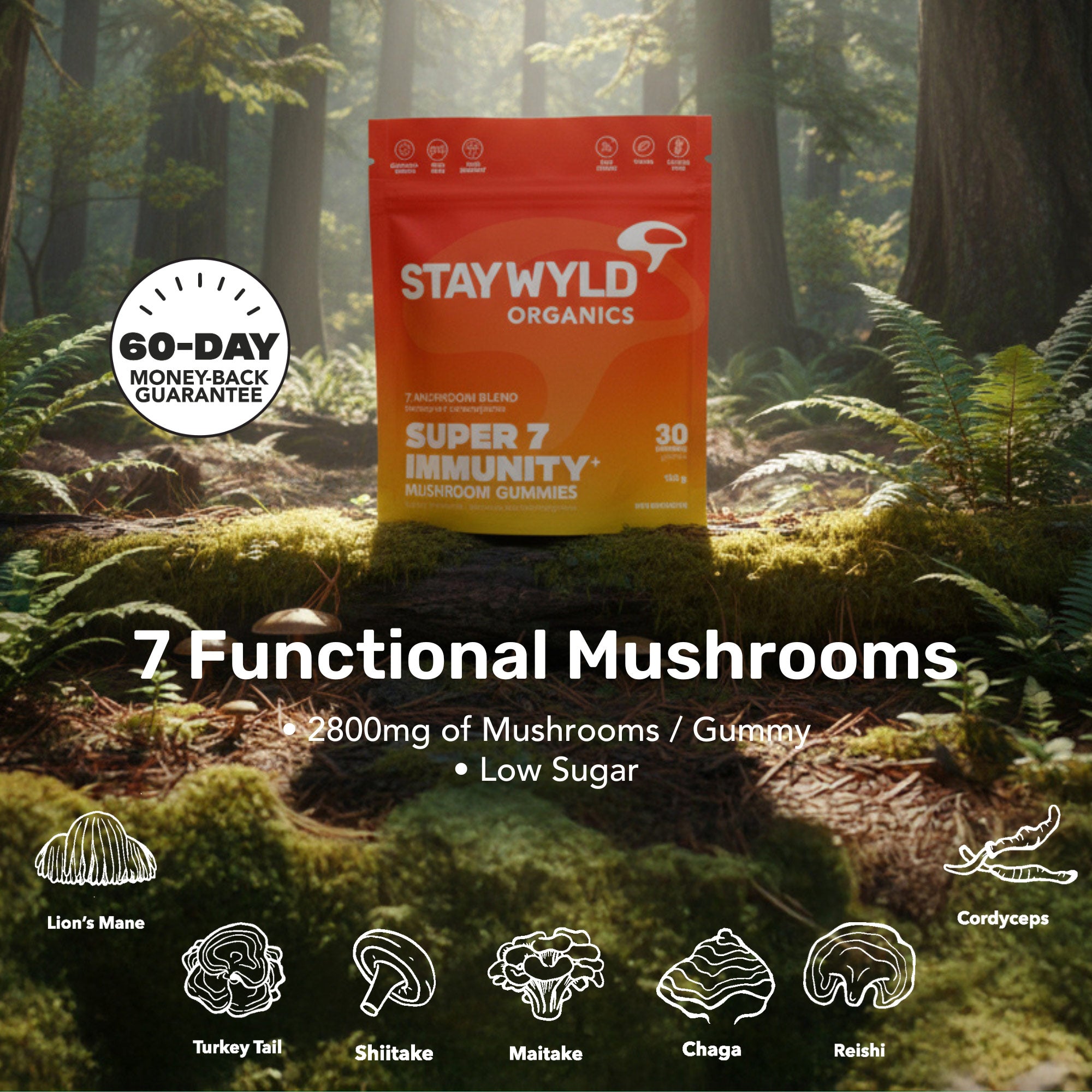 Super 7 Immunity Mushroom Gummies | 30 pack